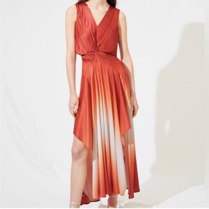 Maje tie dye sunset handkerchief satin dress 36
